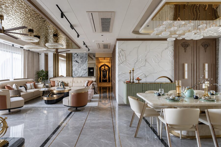 Living and dining interiors