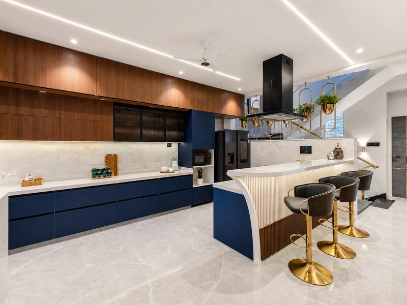 Modular kitchen with island