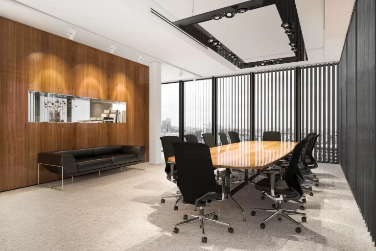 3d rendering business meeting room high rise office building 1