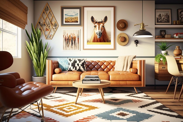 living room mid century style with warm colors ai generative 3 1